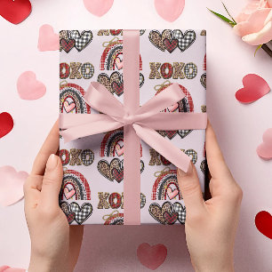 Valentine's Day Rainbow XOXO Wrapping Paper
