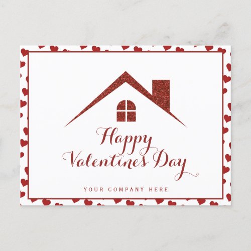 Valentines Day Real Estate House Heart Postcard