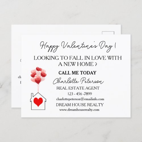 Valentines Day Real Estate Marketing Farming Holiday Postcard