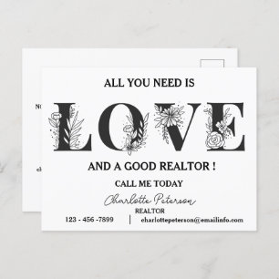  Valentines Day Real Estate Marketing Prospecting  Holiday Postcard