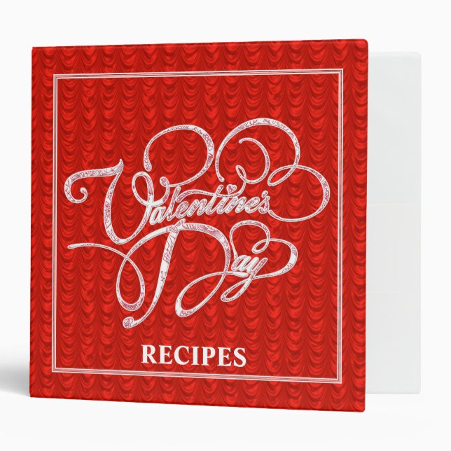 Valentines Day Recipes 3 Ring Binder (Front/Inside)