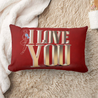 Valentine's Day Red 3D I Love You Throw Pillow