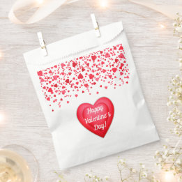 Valentine's Day Red Confetti Hearts Favor Bag