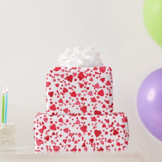 Valentine's Day Red Confetti Hearts Pattern