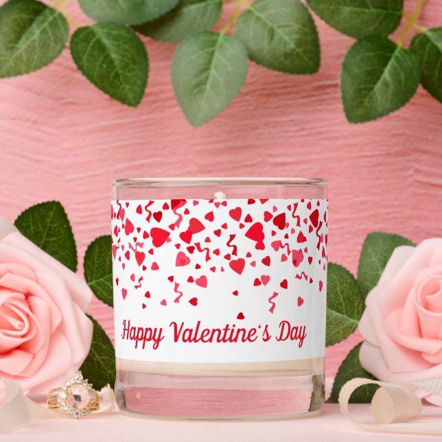 Valentine's Day Red Confetti Hearts  Scented Candle (Wedding)