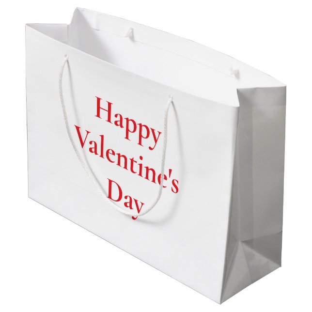 Valentine's Day Red Cute Colorful Romantic 2025 Large Gift Bag (Back Angled)