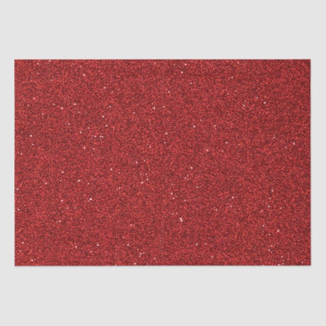 Valentines Day Red Faux Glitter Elegant Stylish Tissue Paper (Front)