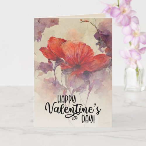 Valentines Day Red Floral Christian Bible Verse Card