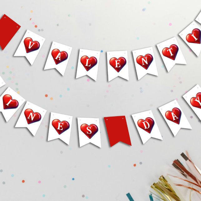 Valentines Day Red Heart Bunting Flags (Valentines Day Red Heart Bunting Flags
)