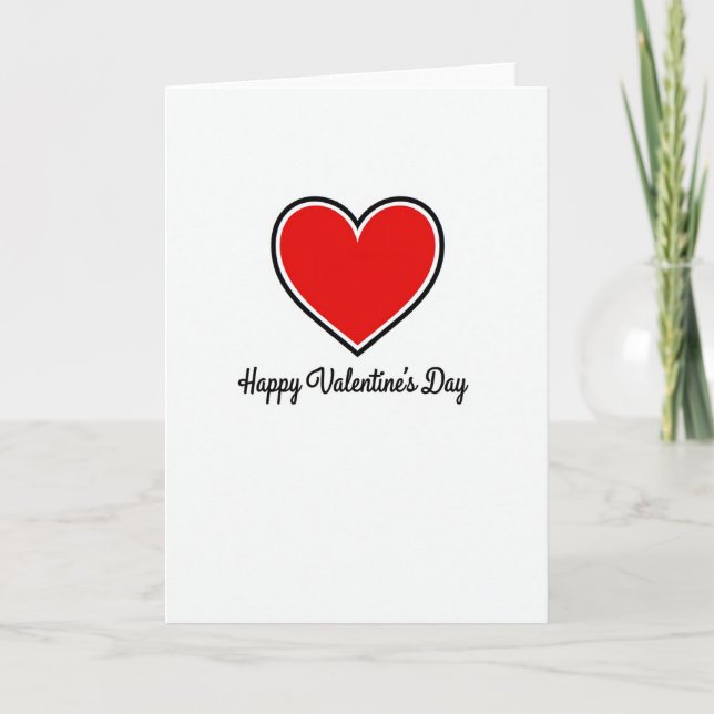 Valentines Day Red Heart Card (Front)