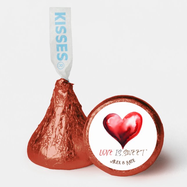 Valentines Day, Red Heart Chocolate Hershey®'s Kisses® (Front)