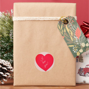 Valentine's Day Red Heart Classic Round Sticker