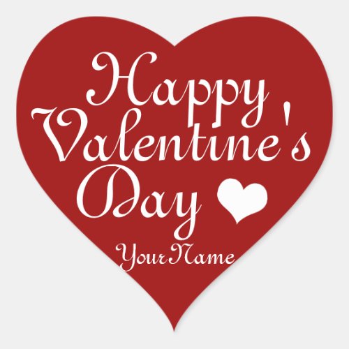 Valentines Day Red Heart Customizable Sticker