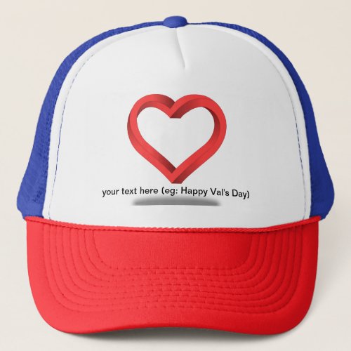 Valentines Day Red Heart Customizable Trucker Cup Trucker Hat
