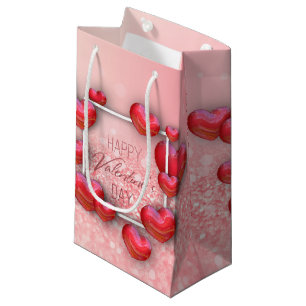 Valentine's Day Red Heart Glitter Small Gift Box Bag
