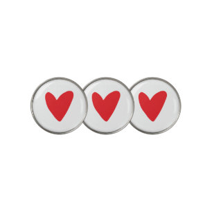 Valentine's Day red heart Golf Ball Marker