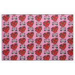 VALENTINE'S DAY RED HEART GRAPHIC PINK FABRIC