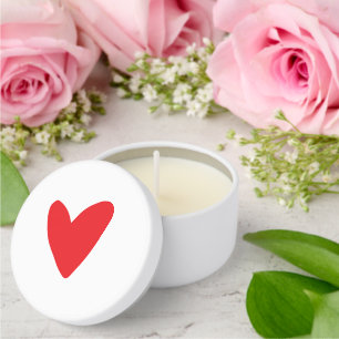 Valentine's Day red heart Mini Candle Favors