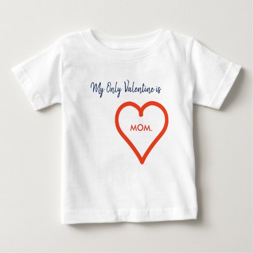 Valentines Day Red Heart Personalized Name Text Baby T_Shirt