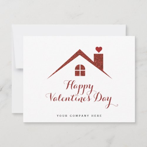  Valentines Day Red Heart Realty House  Card
