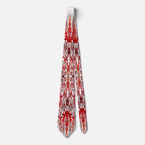 Valentines Day Red Heart Tribal Tattoo Neck Tie