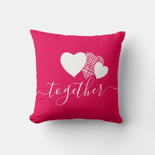 Valentines Day Red Hearts Couples Throw Pillow