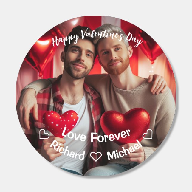 Valentines Day | Red Hearts LGBT Custom Photo  Hershey®'s Kisses® (Sticker)