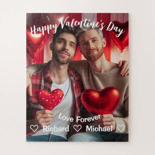 Valentines Day  Red Hearts LGBT Custom Photo  Jigsaw Puzzle