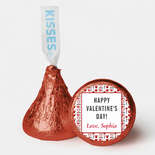 Valentines Day Red Hearts Love Hershey®'s Kisses® (Front)
