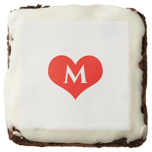 Valentines Day Red Hearts Monograms Cute Gift Brownie