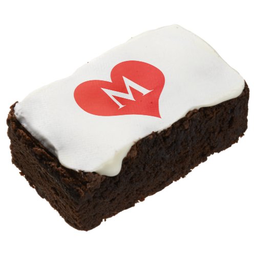 Valentines Day Red Hearts Monograms Cute Lovely Brownie