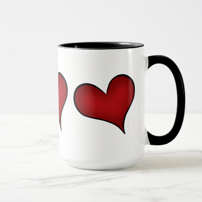 Valentines Day red hearts Mug (Right)
