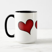 Valentines Day red hearts Mug (Left)