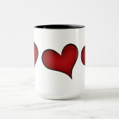 Valentines Day red hearts Mug (Center)