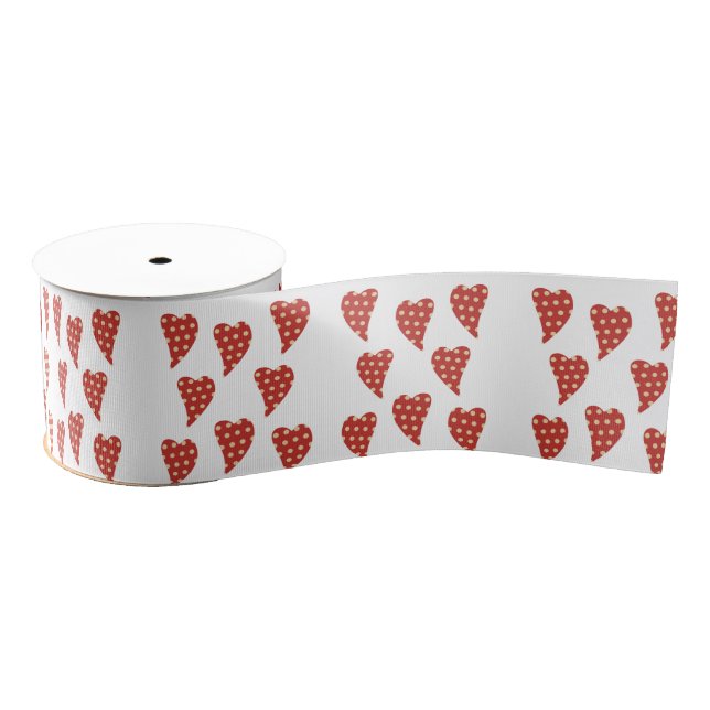Valentine's Day Red Hearts Ribbon (Spool)