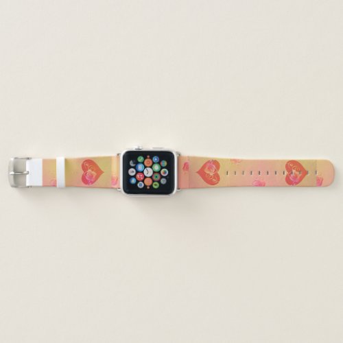Valentines Day Red Hearts  Roses Apple Watch Band