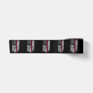 Valentines Day Red Hearts US American Flag Patriot Satin Ribbon