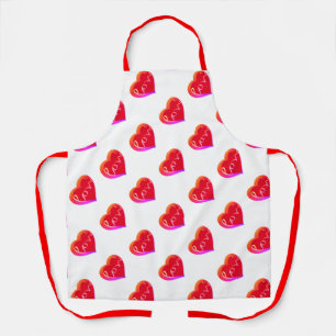 Valentine's Day Red Love Heart   Apron