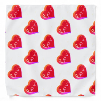 Valentine's Day Red Love Heart  Bandana