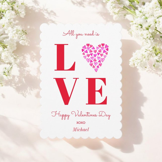 Valentines Day Red Love Heart Bold Holiday Card (Creator Uploaded)