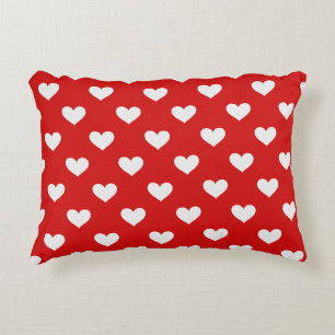 Valentines Day Red Love Hearts Accent Pillow