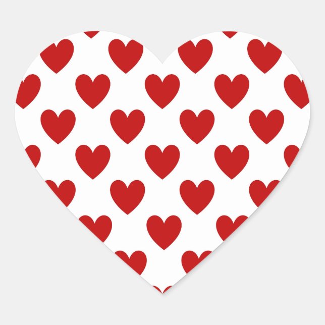 Valentine's Day Red Love Hearts Stickers (Front)