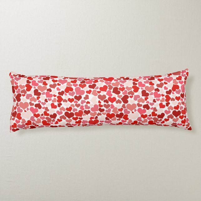 valentines day red pink hearts body pillow (Back)