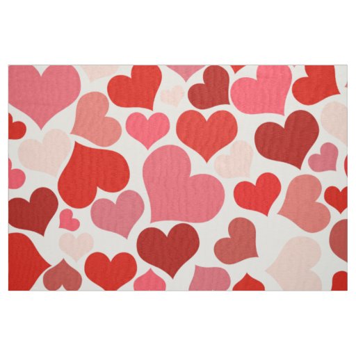 valentines day red pink hearts fabric