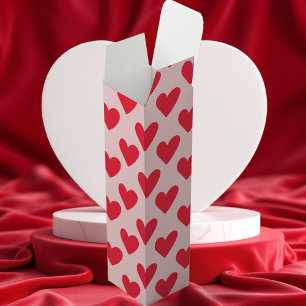 Valentine's Day Red Pink Hearts Love pattern Wine Box