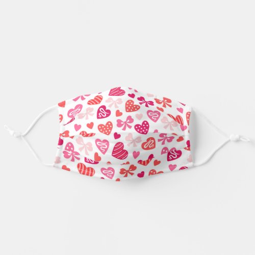 Valentines Day Red Pink Hearts Washable Reusable Adult Cloth Face Mask