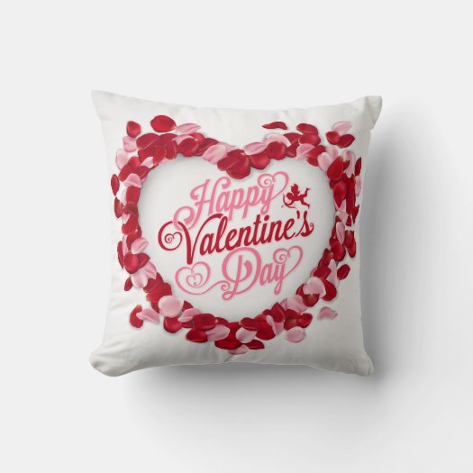 Valentine's Day Red Pink Rose Petals Heart White