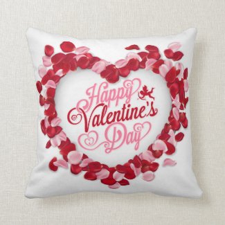 Valentine's Day Red Pink Rose Petals Heart White