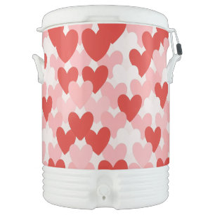 Valentine's Day red/pink/white heart pattern Beverage Cooler