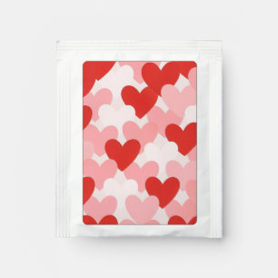 Valentine's Day red/pink/white heart pattern Tea Bag Drink Mix